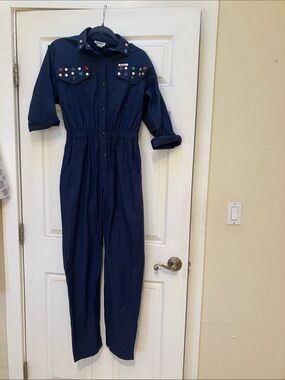 Dreams brand vintage Navy 3/4 Sleeve Jumpsuit with Multicolored Studs